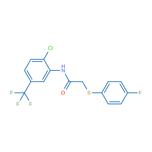 N-[2-Chloro-5-(trifluoromethyl)phenyl]-2-[(4-fluorophenyl)sulfanyl]acetamide 1g
