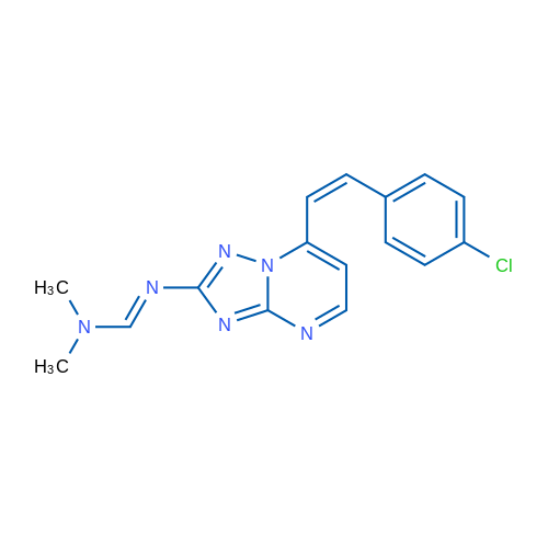 (E)-N'-{7-[(Z)-2-(4-chlorophenyl)ethenyl]-[1,2,4]triazolo[1,5-a]pyrimidin-2-yl}-N,N-dimethylmethanimidamide 1g