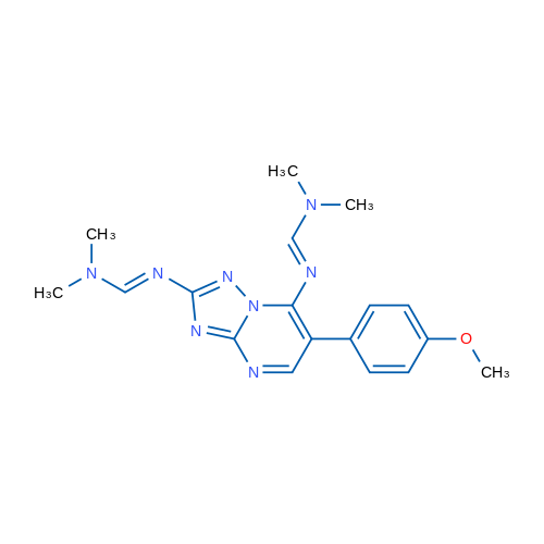 (E)-N'-{7-[(E)-[(dimethylamino)methylidene]amino]-6-(4-methoxyphenyl)-[1,2,4]triazolo[1,5-a]pyrimidin-2-yl}-N,N-dimethylmethanimidamide 1g
