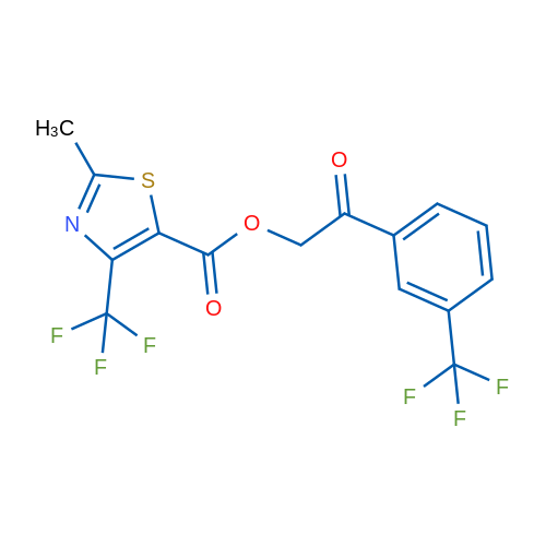 2-Oxo-2-[3-(trifluoromethyl)phenyl]ethyl 2-methyl-4-(trifluoromethyl)-1,3-thiazole-5-carboxylate 1g
