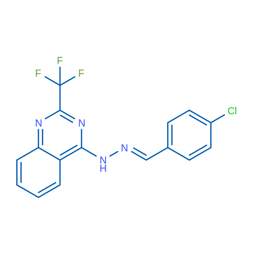 4-[(E)-2-[(4-Chlorophenyl)methylidene]hydrazin-1-yl]-2-(trifluoromethyl)quinazoline 1g