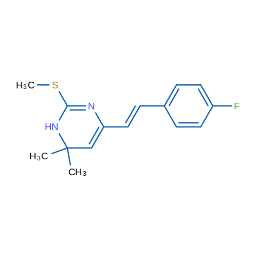 4-[(E)-2-(4-Fluorophenyl)ethenyl]-6,6-dimethyl-2-(methylsulfanyl)-1,6-dihydropyrimidine 1g