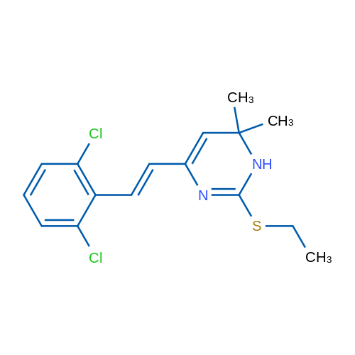 4-[(E)-2-(2,6-Dichlorophenyl)ethenyl]-2-(ethylsulfanyl)-6,6-dimethyl-1,6-dihydropyrimidine 1g