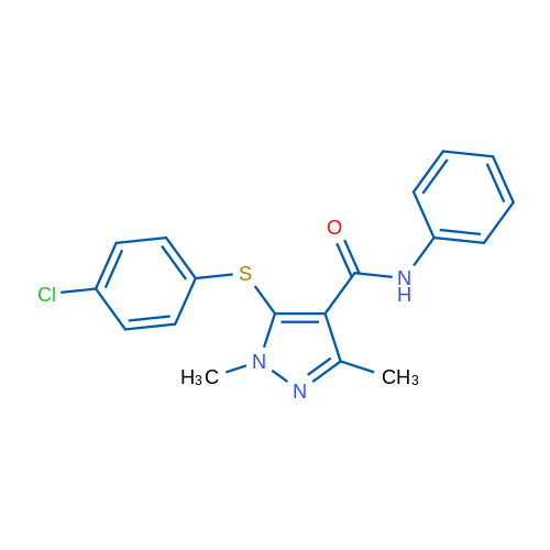 5-[(4-Chlorophenyl)sulfanyl]-1,3-dimethyl-N-phenyl-1H-pyrazole-4-carboxamide 1g