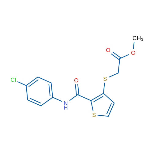 Methyl 2-({2-[(4-chlorophenyl)carbamoyl]thiophen-3-yl}sulfanyl)acetate 1g