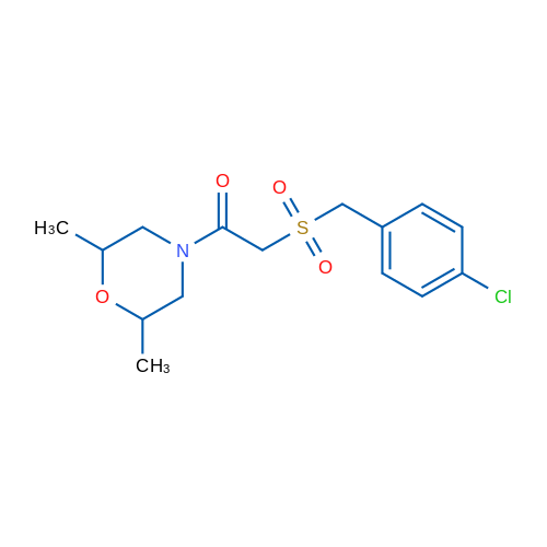 2-[(4-Chlorophenyl)methanesulfonyl]-1-(2,6-dimethylmorpholin-4-yl)ethan-1-one 1g