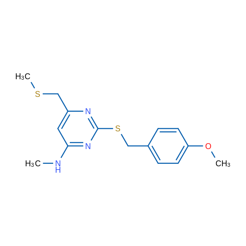 2-{[(4-methoxyphenyl)methyl]sulfanyl}-N-methyl-6-[(methylsulfanyl)methyl]pyrimidin-4-amine 1g