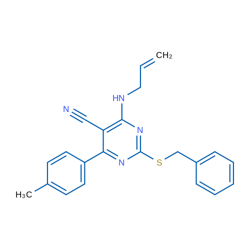 2-(Benzylsulfanyl)-4-(4-methylphenyl)-6-[(prop-2-en-1-yl)amino]pyrimidine-5-carbonitrile 1g