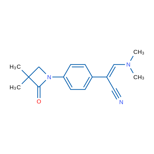 (2Z)-2-[4-(3,3-Dimethyl-2-oxoazetidin-1-yl)phenyl]-3-(dimethylamino)prop-2-enenitrile 1g