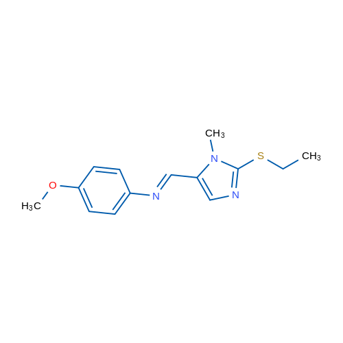 (1E)-1-[2-(Ethylsulfanyl)-1-methyl-1H-imidazol-5-yl]-N-(4-methoxyphenyl)methanimine 1g