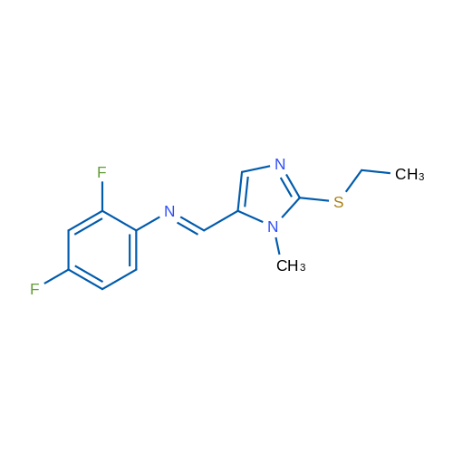 (1E)-N-(2,4-Difluorophenyl)-1-[2-(ethylsulfanyl)-1-methyl-1H-imidazol-5-yl]methanimine 1g