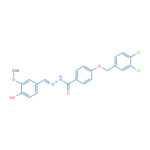 4-[(3,4-Dichlorophenyl)methoxy]-N'-[(1E)-(4-hydroxy-3-methoxyphenyl)methylidene]benzohydrazide 1g