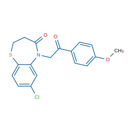 7-Chloro-5-[2-(4-methoxyphenyl)-2-oxoethyl]-2,3,4,5-tetrahydro-1,5-benzothiazepin-4-one 1g