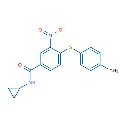 N-Cyclopropyl-4-[(4-methylphenyl)sulfanyl]-3-nitrobenzamide 1g