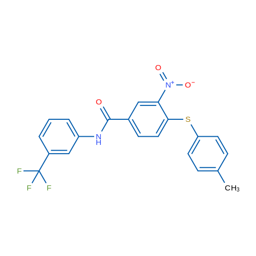 4-[(4-Methylphenyl)sulfanyl]-3-nitro-N-[3-(trifluoromethyl)phenyl]benzamide 1g