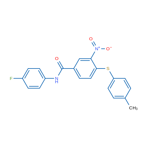 N-(4-Fluorophenyl)-4-[(4-methylphenyl)sulfanyl]-3-nitrobenzamide 1g
