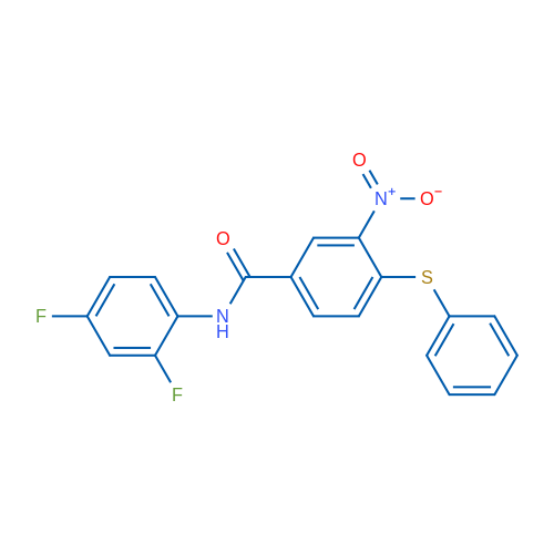 N-(2,4-Difluorophenyl)-3-nitro-4-(phenylsulfanyl)benzamide 1g