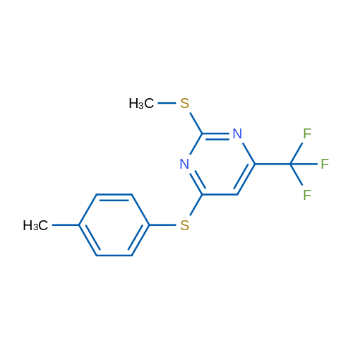 4-[(4-Methylphenyl)sulfanyl]-2-(methylsulfanyl)-6-(trifluoromethyl)pyrimidine 1g