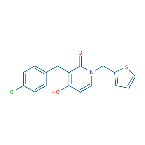 3-[(4-Chlorophenyl)methyl]-4-hydroxy-1-[(thiophen-2-yl)methyl]-1,2-dihydropyridin-2-one 1g