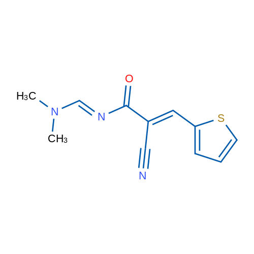 (2E)-2-Cyano-N-[(1E)-(dimethylamino)methylidene]-3-(thiophen-2-yl)prop-2-enamide 1g