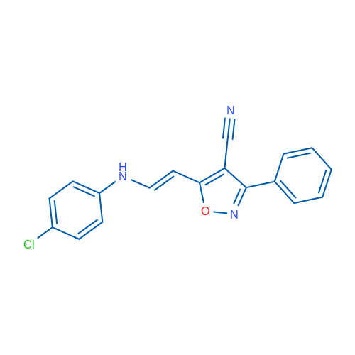 5-[(E)-2-[(4-Chlorophenyl)amino]ethenyl]-3-phenyl-1,2-oxazole-4-carbonitrile 1g