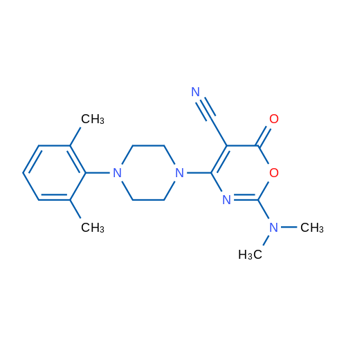 2-(Dimethylamino)-4-[4-(2,6-dimethylphenyl)piperazin-1-yl]-6-oxo-6H-1,3-oxazine-5-carbonitrile 1g
