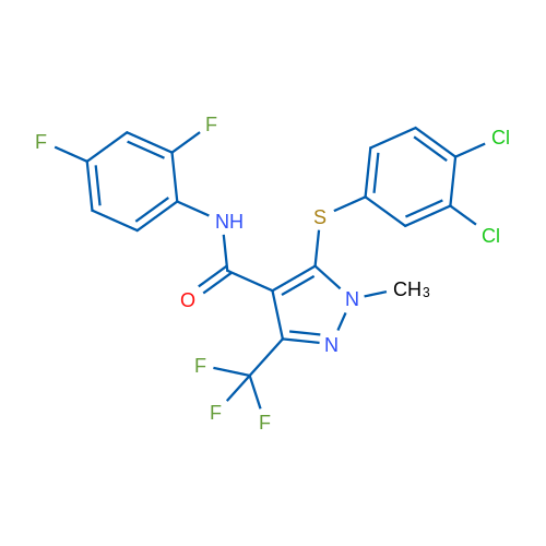 5-[(3,4-Dichlorophenyl)sulfanyl]-N-(2,4-difluorophenyl)-1-methyl-3-(trifluoromethyl)-1H-pyrazole-4-carboxamide 1g