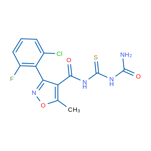 N-[(Carbamoylamino)methanethioyl]-3-(2-chloro-6-fluorophenyl)-5-methyl-1,2-oxazole-4-carboxamide 1g