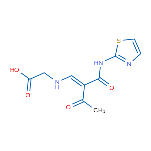 2-{[(1E)-2-acetyl-2-[(1,3-thiazol-2-yl)carbamoyl]eth-1-en-1-yl]amino}acetic acid 1g