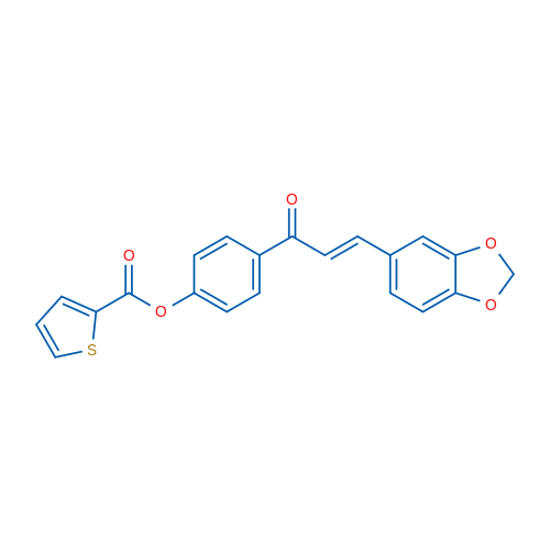 4-[(2E)-3-(2H-1,3-Benzodioxol-5-yl)prop-2-enoyl]phenyl thiophene-2-carboxylate 1g
