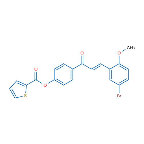 4-[(2E)-3-(5-Bromo-2-methoxyphenyl)prop-2-enoyl]phenyl thiophene-2-carboxylate 1g