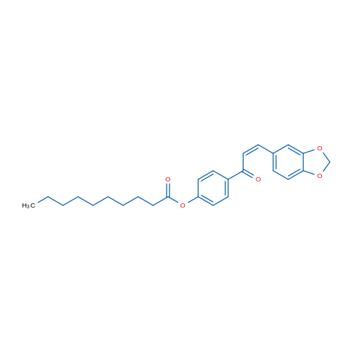 4-[(2Z)-3-(2H-1,3-Benzodioxol-5-yl)prop-2-enoyl]phenyl decanoate 1g