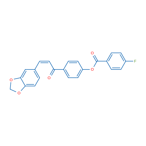 4-[(2Z)-3-(2H-1,3-Benzodioxol-5-yl)prop-2-enoyl]phenyl 4-fluorobenzoate 1g