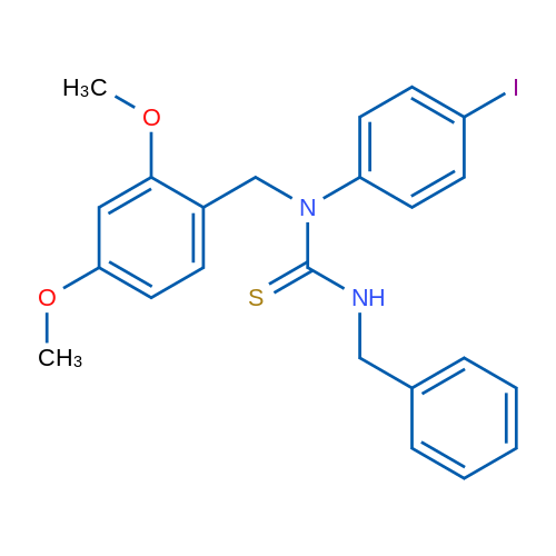 1-Benzyl-3-[(2,4-dimethoxyphenyl)methyl]-3-(4-iodophenyl)thiourea 1g