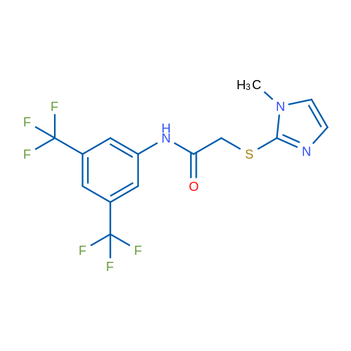 N-[3,5-Bis(trifluoromethyl)phenyl]-2-[(1-methyl-1H-imidazol-2-yl)sulfanyl]acetamide 1g