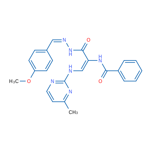 N-[(1E)-1-{N'-[(1Z)-(4-methoxyphenyl)methylidene]hydrazinecarbonyl}-2-[(4-methylpyrimidin-2-yl)amino]eth-1-en-1-yl]benzamide 1g