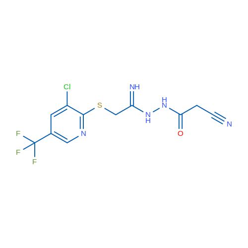 N'-(2-{[3-chloro-5-(trifluoromethyl)pyridin-2-yl]sulfanyl}ethanimidoyl)-2-cyanoacetohydrazide 1g