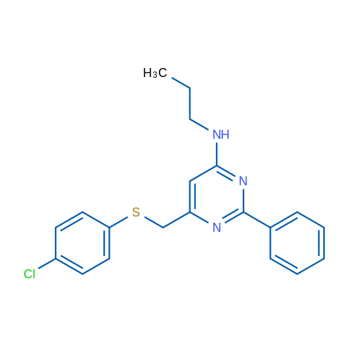 6-{[(4-chlorophenyl)sulfanyl]methyl}-2-phenyl-N-propylpyrimidin-4-amine 1g
