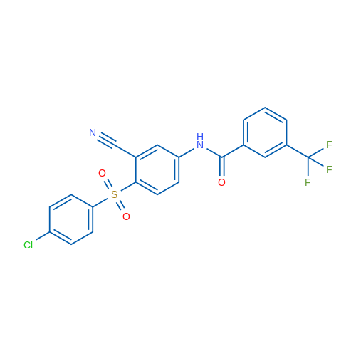 N-[4-(4-Chlorobenzenesulfonyl)-3-cyanophenyl]-3-(trifluoromethyl)benzamide 1g