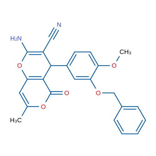 2-Amino-4-[3-(benzyloxy)-4-methoxyphenyl]-7-methyl-5-oxo-4H,5H-pyrano[3,2-c]pyran-3-carbonitrile 1g