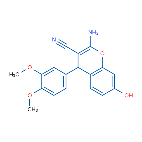 2-Amino-4-(3,4-dimethoxyphenyl)-7-hydroxy-4H-chromene-3-carbonitrile 1g