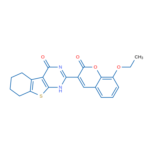 5-(8-Ethoxy-2-oxo-2H-chromen-3-yl)-8-thia-4,6-diazatricyclo[7.4.0.0^{2,7}]trideca-1(9),2(7),5-trien-3-one 1g