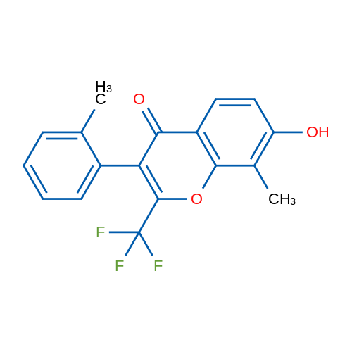 7-Hydroxy-8-methyl-3-o-tolyl-2-trifluoromethyl-chromen-4-one 5g
