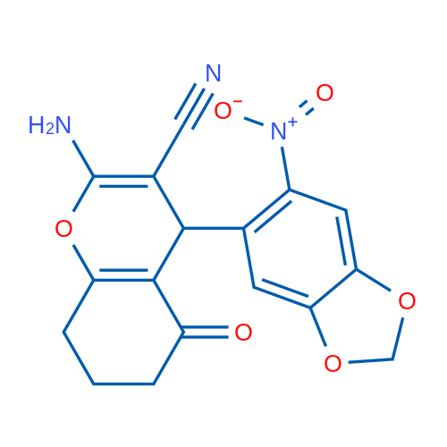 2-Amino-4-(6-nitrobenzo[d][1,3]dioxol-5-yl)-5-oxo-5,6,7,8-tetrahydro-4H-chromene-3-carbonitrile 1g