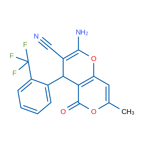2-Amino-7-methyl-5-oxo-4-[2-(trifluoromethyl)phenyl]-4H,5H-pyrano[3,2-c]pyran-3-carbonitrile 1g