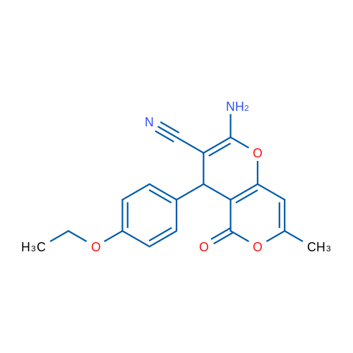 2-Amino-4-(4-ethoxyphenyl)-7-methyl-5-oxo-4H,5H-pyrano[3,2-c]pyran-3-carbonitrile 1g