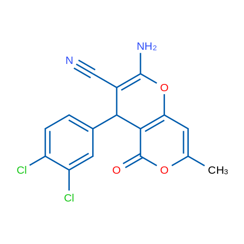 2-Amino-4-(3,4-dichlorophenyl)-7-methyl-5-oxo-4H,5H-pyrano[3,2-c]pyran-3-carbonitrile 1g