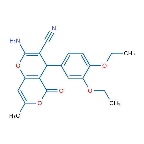 2-Amino-4-(3,4-diethoxyphenyl)-7-methyl-5-oxo-4H,5H-pyrano[3,2-c]pyran-3-carbonitrile 1g