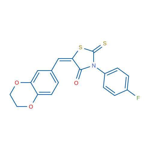 (5E)-5-[(2,3-Dihydro-1,4-benzodioxin-6-yl)methylidene]-3-(4-fluorophenyl)-2-sulfanylidene-1,3-thiazolidin-4-one 1g