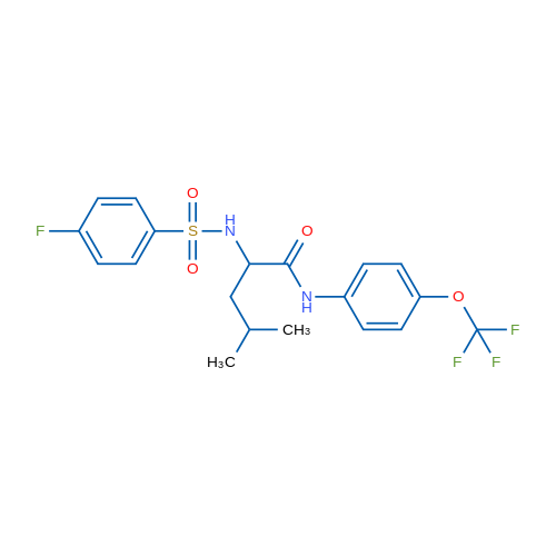 2-(4-Fluorobenzenesulfonamido)-4-methyl-N-[4-(trifluoromethoxy)phenyl]pentanamide 1g